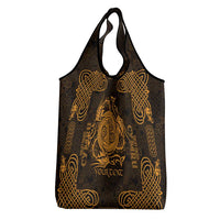 Personalized Anglesey Ynys Mon Grocery Bag Gold Standing Stone Celtic-inspired - Wonder Print Shop