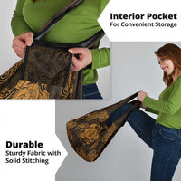 Personalized Anglesey Ynys Mon Grocery Bag Gold Standing Stone Celtic-inspired - Wonder Print Shop