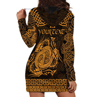 Personalized Anglesey Ynys Mon Hoodie Dress Gold Standing Stone Celtic-inspired - Wonder Print Shop