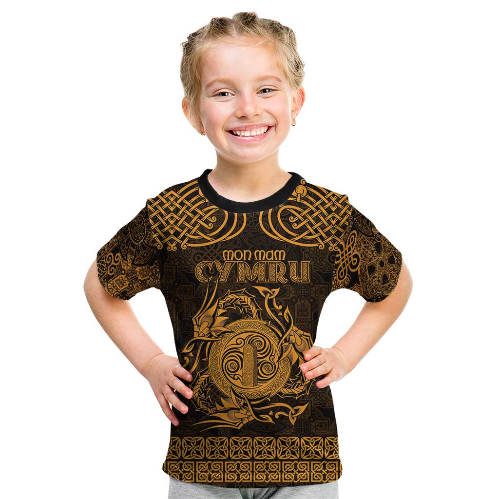 Personalized Anglesey Ynys Mon Kid T Shirt Gold Standing Stone Celtic-inspired - Wonder Print Shop