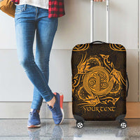 Personalized Anglesey Ynys Mon Luggage Cover Gold Standing Stone Celtic-inspired - Wonder Print Shop