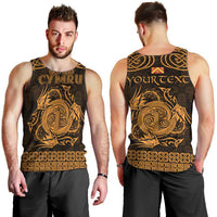 Personalized Anglesey Ynys Mon Men Tank Top Gold Standing Stone Celtic-inspired - Wonder Print Shop