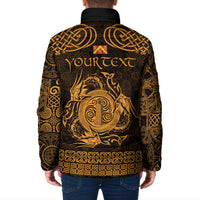 Personalized Anglesey Ynys Mon Padded Jacket Gold Standing Stone Celtic-inspired - Wonder Print Shop