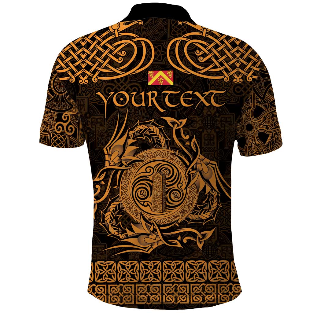 Personalized Anglesey Ynys Mon Polo Shirt Gold Standing Stone Celtic-inspired - Wonder Print Shop