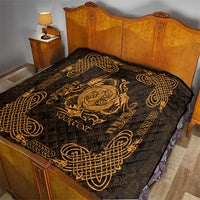 Personalized Anglesey Ynys Mon Quilt Gold Standing Stone Celtic-inspired - Wonder Print Shop