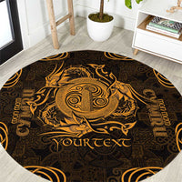 Personalized Anglesey Ynys Mon Round Carpet Gold Standing Stone Celtic-inspired - Wonder Print Shop