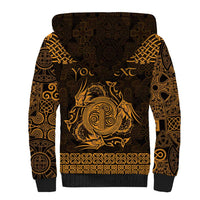 Personalized Anglesey Ynys Mon Sherpa Hoodie Gold Standing Stone Celtic-inspired - Wonder Print Shop