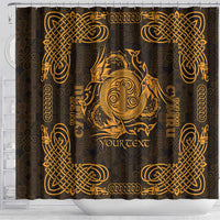 Personalized Anglesey Ynys Mon Shower Curtain Gold Standing Stone Celtic-inspired - Wonder Print Shop