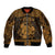 Personalized Anglesey Ynys Mon Sleeve Zip Bomber Jacket Gold Standing Stone Celtic-inspired - Wonder Print Shop