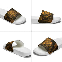 Personalized Anglesey Ynys Mon Slide Sandals Gold Standing Stone Celtic-inspired - Wonder Print Shop