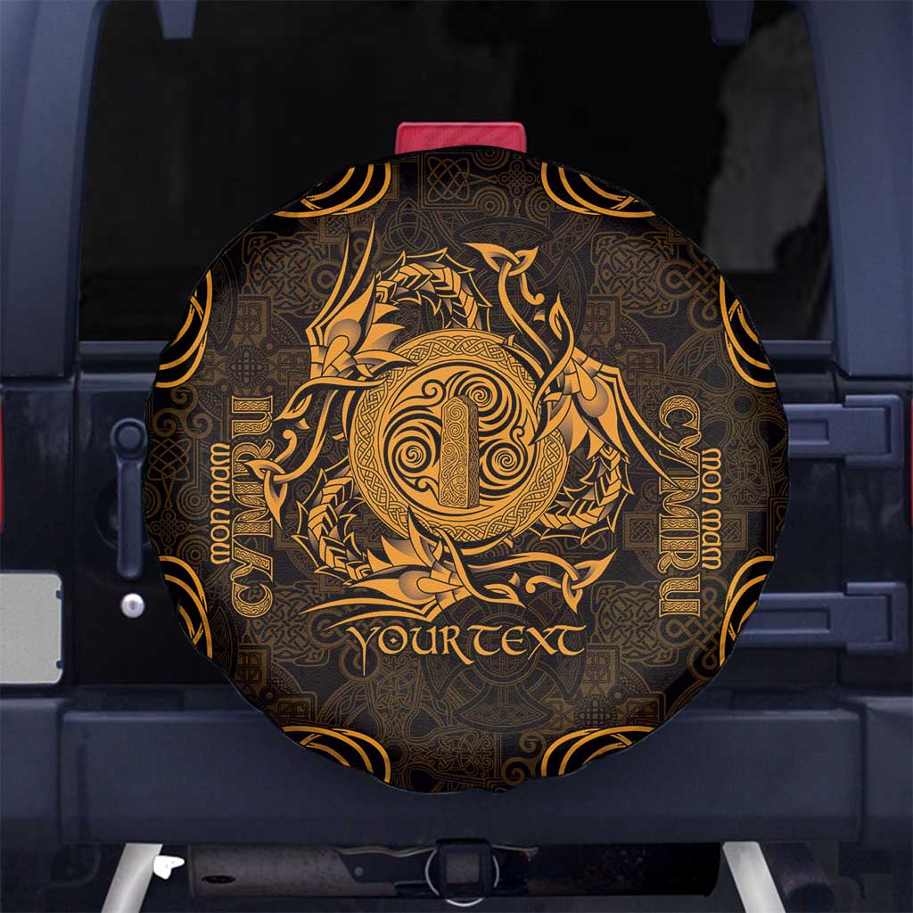 Personalized Anglesey Ynys Mon Spare Tire Cover Gold Standing Stone Celtic-inspired - Wonder Print Shop