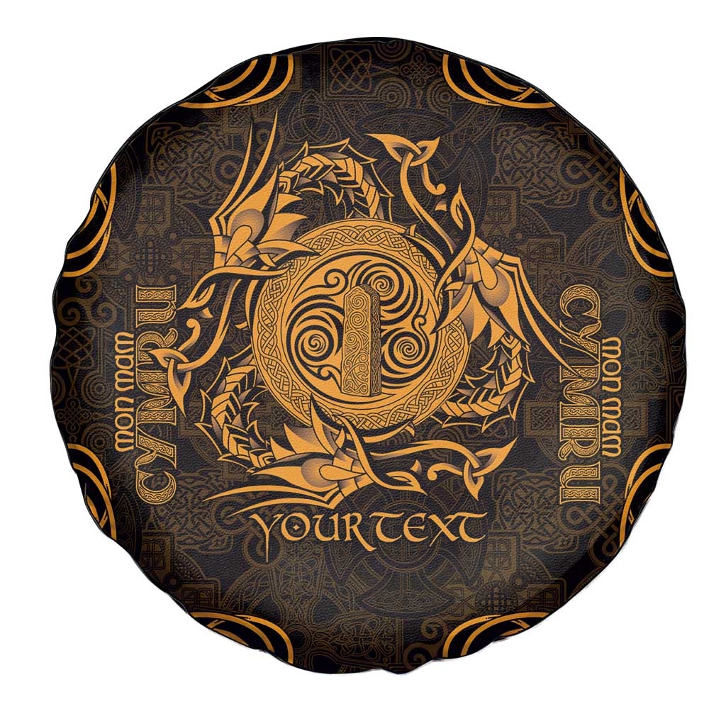 Personalized Anglesey Ynys Mon Spare Tire Cover Gold Standing Stone Celtic-inspired - Wonder Print Shop