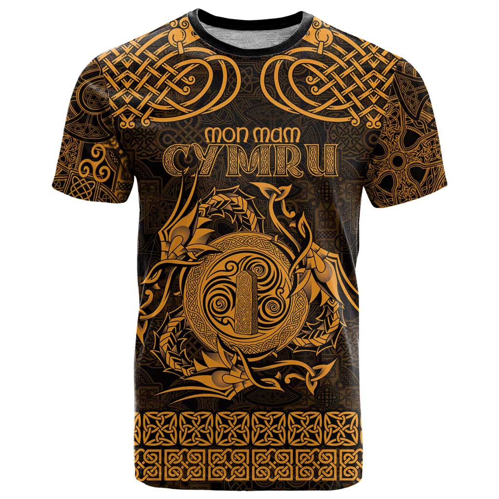 Personalized Anglesey Ynys Mon T Shirt Gold Standing Stone Celtic-inspired - Wonder Print Shop