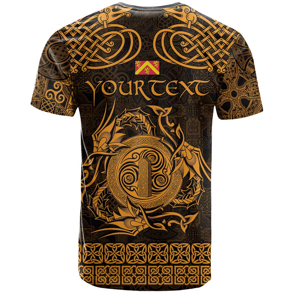 Personalized Anglesey Ynys Mon T Shirt Gold Standing Stone Celtic-inspired - Wonder Print Shop