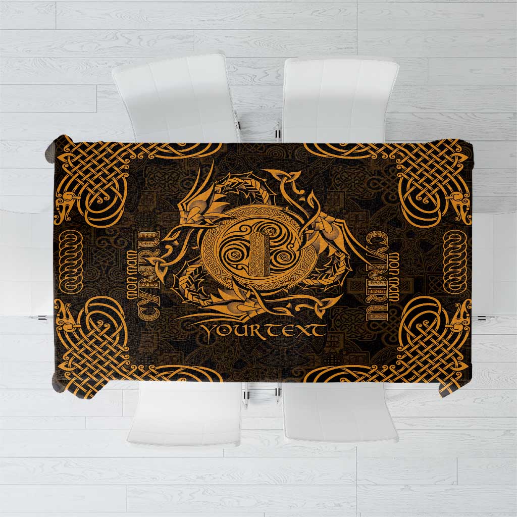 Personalized Anglesey Ynys Mon Tablecloth Gold Standing Stone Celtic-inspired - Wonder Print Shop