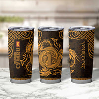 Personalized Anglesey Ynys Mon Tumbler Cup Gold Standing Stone Celtic-inspired - Wonder Print Shop