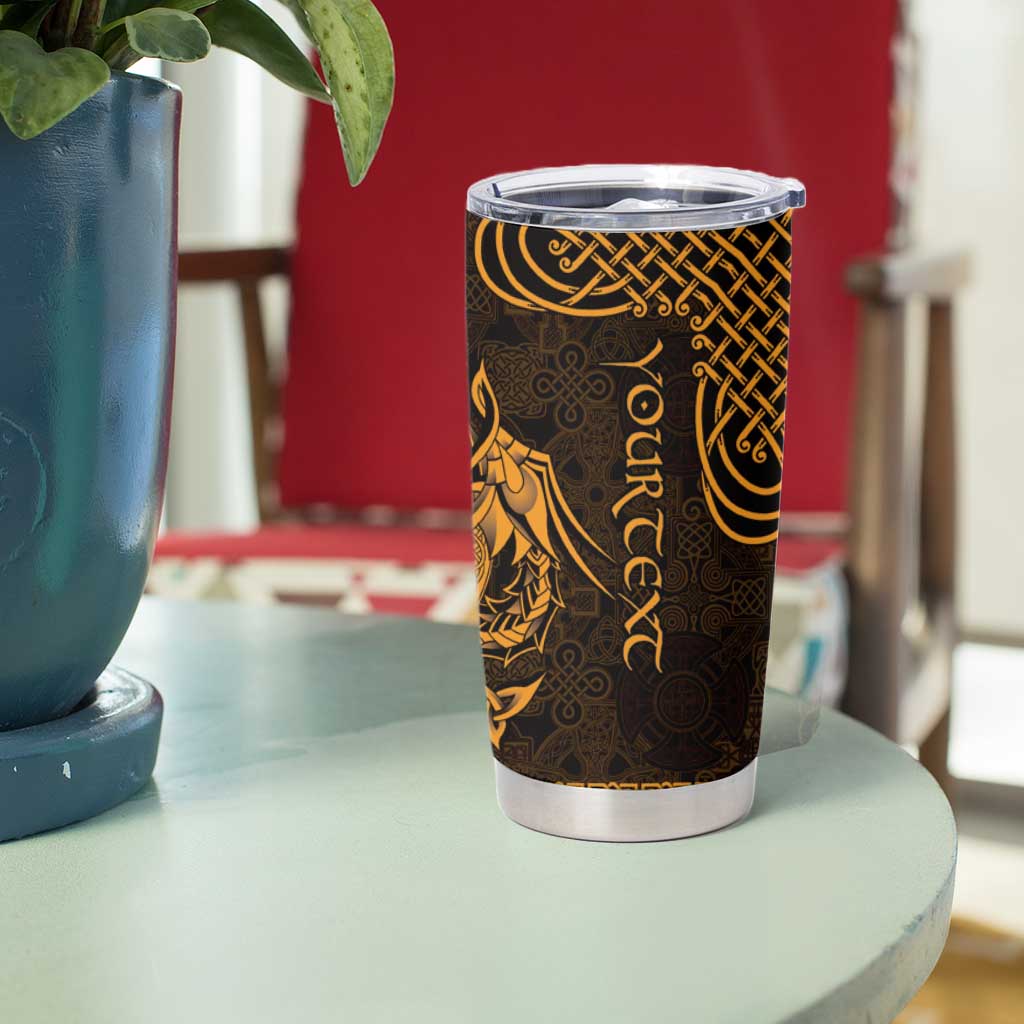 Personalized Anglesey Ynys Mon Tumbler Cup Gold Standing Stone Celtic-inspired - Wonder Print Shop