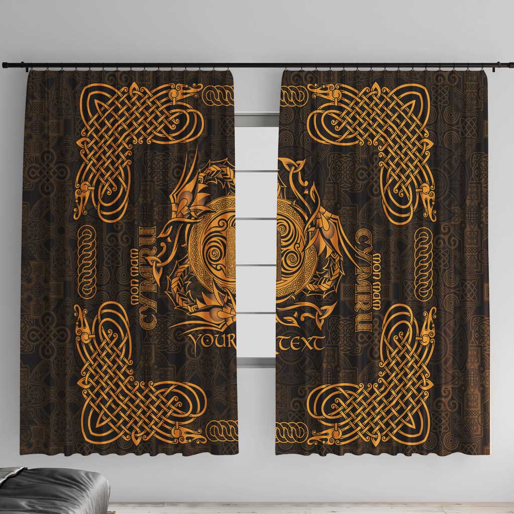 Personalized Anglesey Ynys Mon Window Curtain Gold Standing Stone Celtic-inspired - Wonder Print Shop