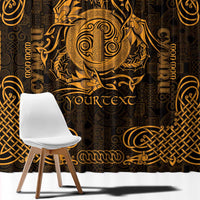 Personalized Anglesey Ynys Mon Window Curtain Gold Standing Stone Celtic-inspired - Wonder Print Shop