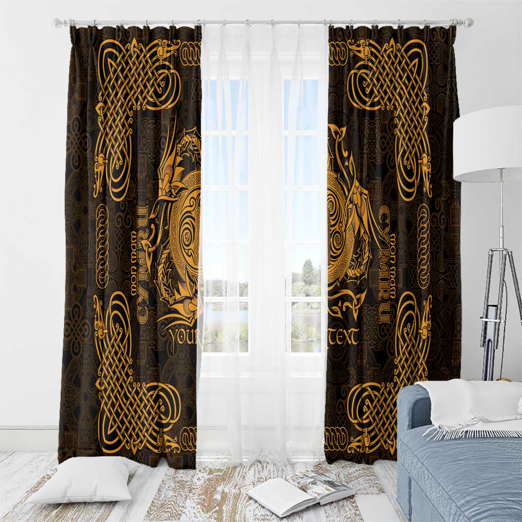 Personalized Anglesey Ynys Mon Window Curtain Gold Standing Stone Celtic-inspired - Wonder Print Shop