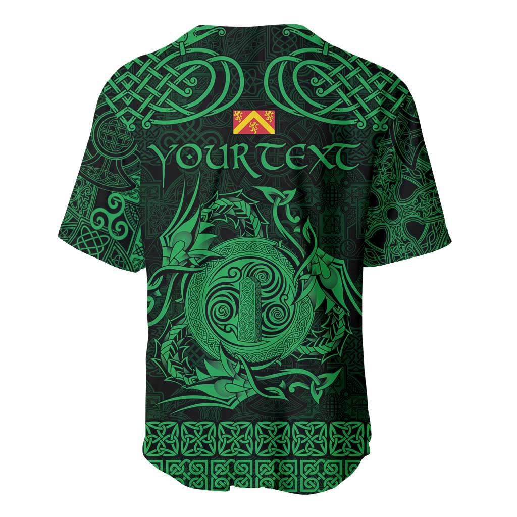 Personalized Anglesey Ynys Mon Baseball Jersey Green Standing Stone Celtic-inspired - Wonder Print Shop