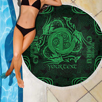 Personalized Anglesey Ynys Mon Beach Blanket Green Standing Stone Celtic-inspired - Wonder Print Shop