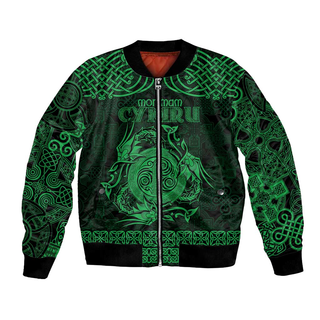 Personalized Anglesey Ynys Mon Bomber Jacket Green Standing Stone Celtic-inspired - Wonder Print Shop