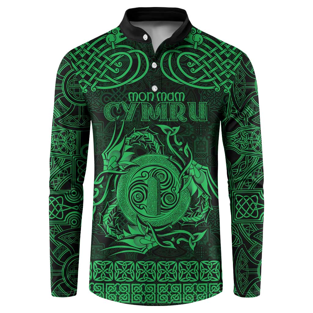 Personalized Anglesey Ynys Mon Button Sweatshirt Green Standing Stone Celtic-inspired - Wonder Print Shop