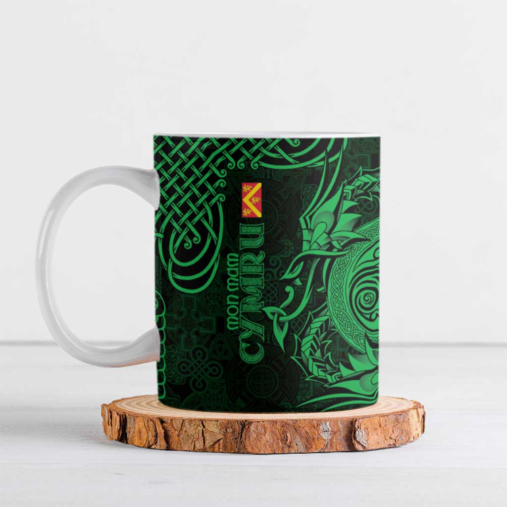 Personalized Anglesey Ynys Mon Ceramic Mug Green Standing Stone Celtic-inspired - Wonder Print Shop