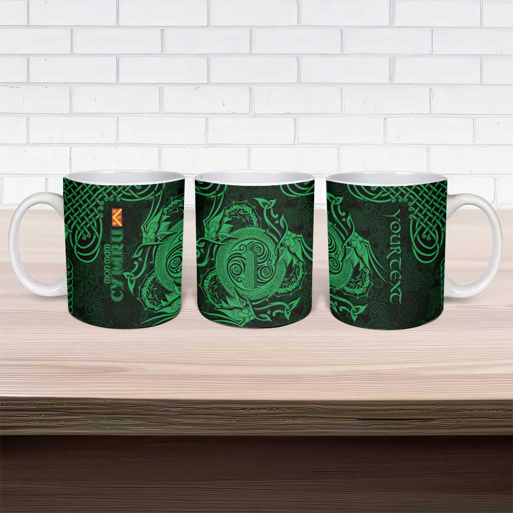 Personalized Anglesey Ynys Mon Ceramic Mug Green Standing Stone Celtic-inspired - Wonder Print Shop
