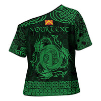 Personalized Anglesey Ynys Mon Cross Shoulder Shirt Green Standing Stone Celtic-inspired - Wonder Print Shop