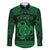 Personalized Anglesey Ynys Mon Family Matching Long Sleeve Bodycon Dress and Hawaiian Shirt Green Standing Stone Celtic-inspired - Wonder Print Shop