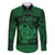 Personalized Anglesey Ynys Mon Family Matching Off The Shoulder Long Sleeve Dress and Hawaiian Shirt Green Standing Stone Celtic-inspired - Wonder Print Shop