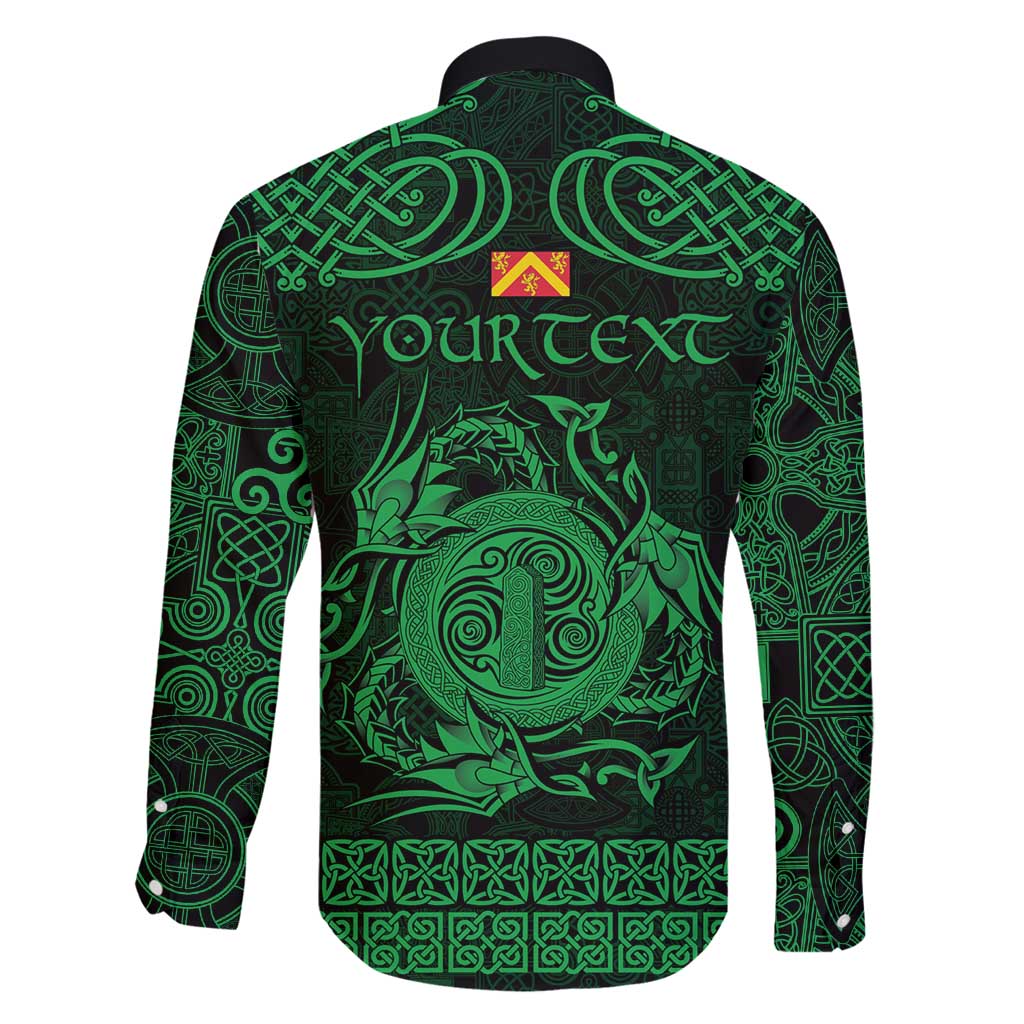 Personalized Anglesey Ynys Mon Family Matching Off Shoulder Maxi Dress and Hawaiian Shirt Green Standing Stone Celtic-inspired - Wonder Print Shop