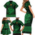 Personalized Anglesey Ynys Mon Family Matching Short Sleeve Bodycon Dress and Hawaiian Shirt Green Standing Stone Celtic-inspired - Wonder Print Shop