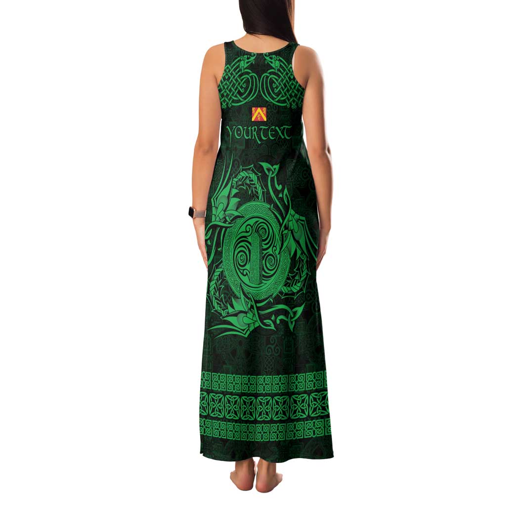 Personalized Anglesey Ynys Mon Family Matching Tank Maxi Dress and Hawaiian Shirt Green Standing Stone Celtic-inspired - Wonder Print Shop