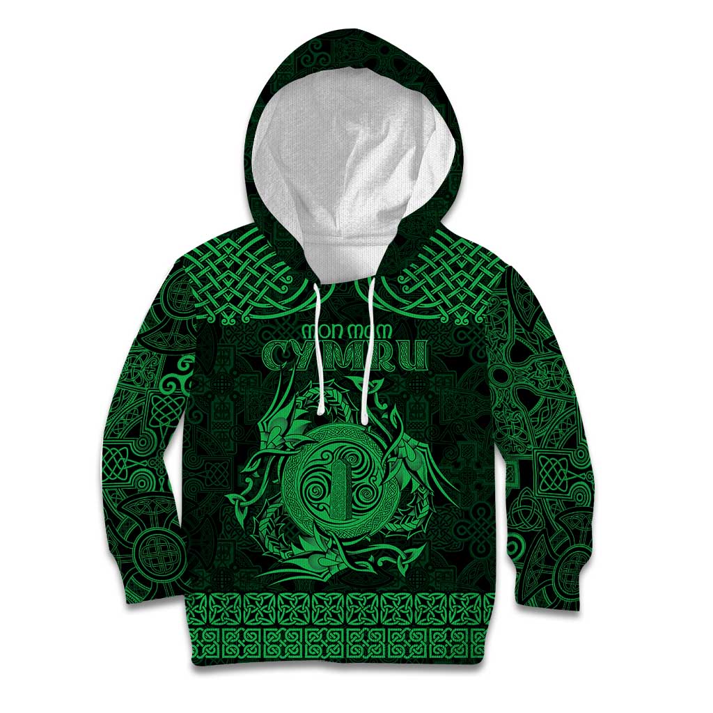 Personalized Anglesey Ynys Mon Kid Hoodie Green Standing Stone Celtic-inspired - Wonder Print Shop