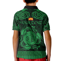 Personalized Anglesey Ynys Mon Kid Polo Shirt Green Standing Stone Celtic-inspired - Wonder Print Shop