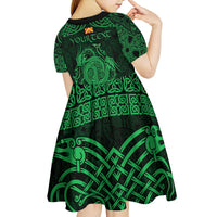 Personalized Anglesey Ynys Mon Kid Short Sleeve Dress Green Standing Stone Celtic-inspired - Wonder Print Shop