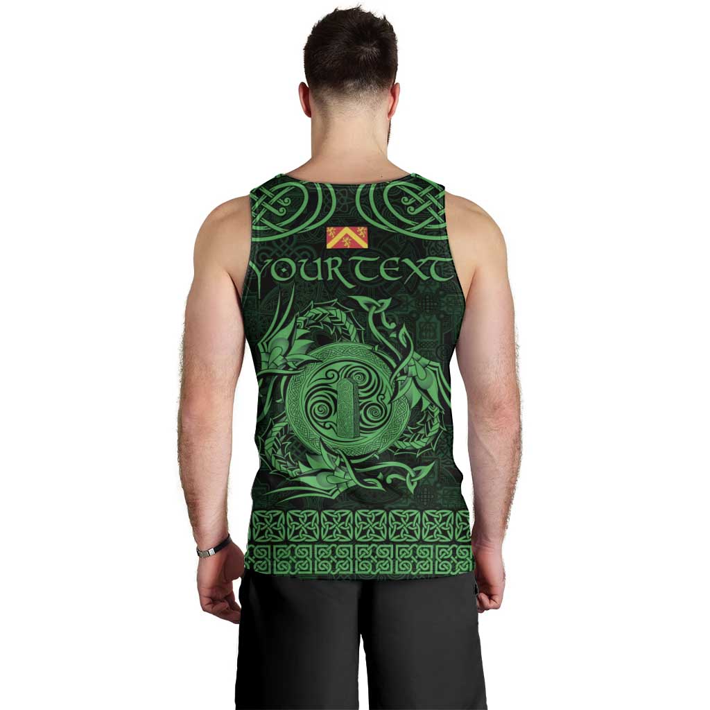 Personalized Anglesey Ynys Mon Men Tank Top Green Standing Stone Celtic-inspired - Wonder Print Shop