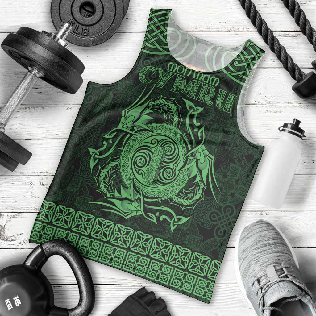 Personalized Anglesey Ynys Mon Men Tank Top Green Standing Stone Celtic-inspired - Wonder Print Shop