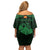 Personalized Anglesey Ynys Mon Off Shoulder Short Dress Green Standing Stone Celtic-inspired - Wonder Print Shop