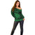 Personalized Anglesey Ynys Mon Off Shoulder Sweater Green Standing Stone Celtic-inspired - Wonder Print Shop