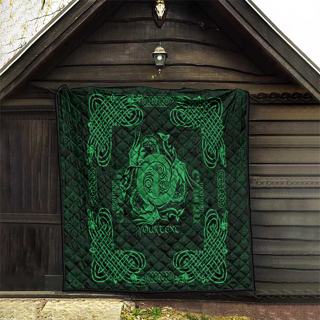 Personalized Anglesey Ynys Mon Quilt Green Standing Stone Celtic-inspired - Wonder Print Shop