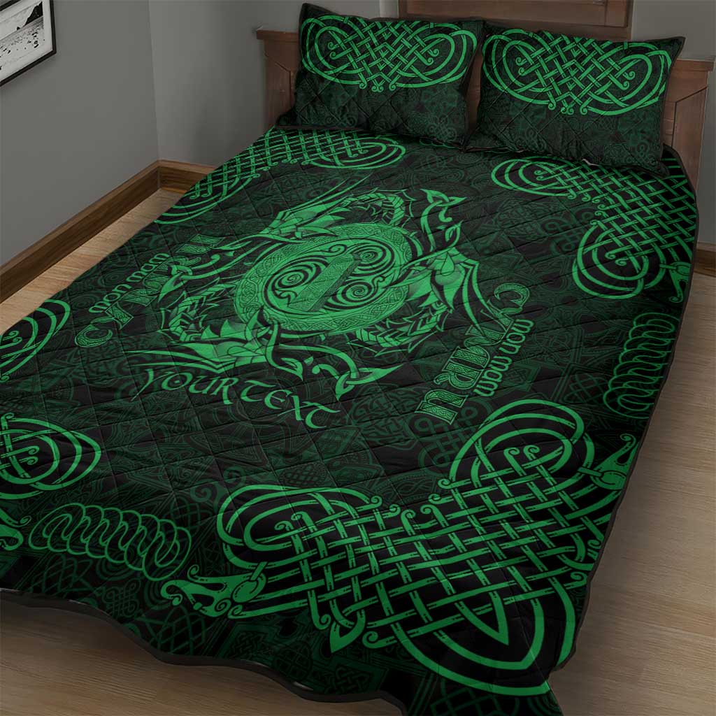 Personalized Anglesey Ynys Mon Quilt Bed Set Green Standing Stone Celtic-inspired - Wonder Print Shop