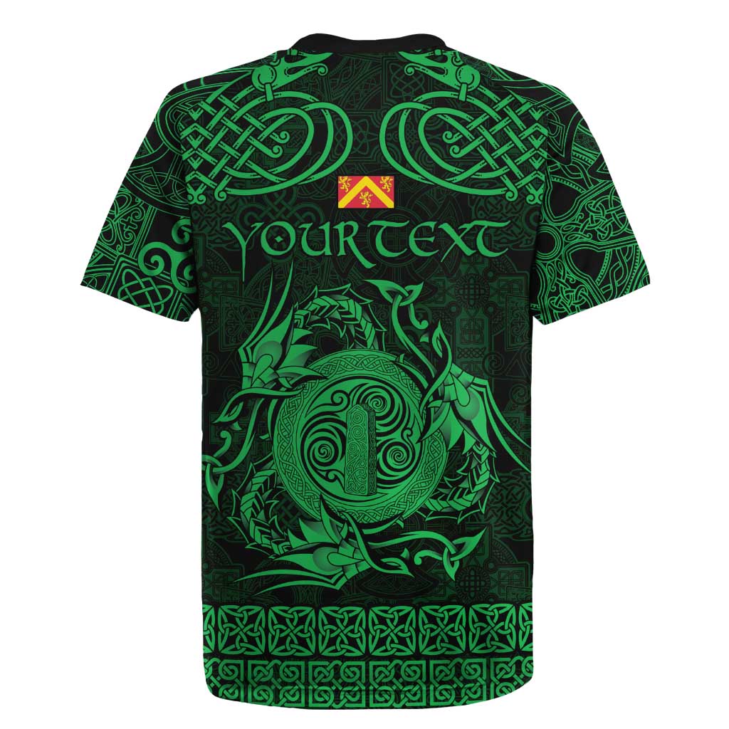 Personalized Anglesey Ynys Mon Rugby Jersey Green Standing Stone Celtic-inspired - Wonder Print Shop