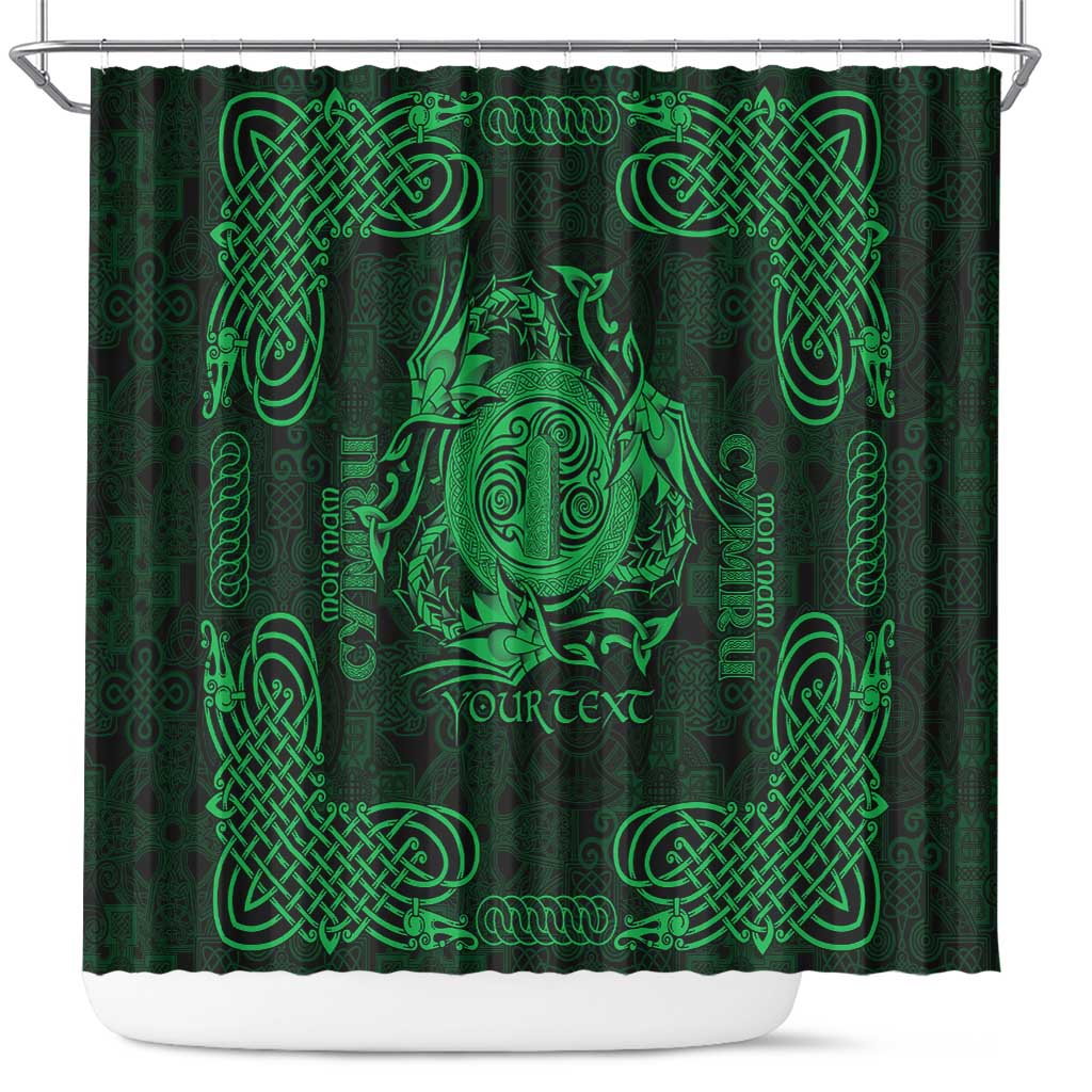 Personalized Anglesey Ynys Mon Shower Curtain Green Standing Stone Celtic-inspired - Wonder Print Shop