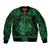 Personalized Anglesey Ynys Mon Sleeve Zip Bomber Jacket Green Standing Stone Celtic-inspired - Wonder Print Shop