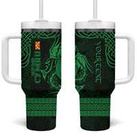 Personalized Anglesey Ynys Mon Tumbler With Handle Green Standing Stone Celtic-inspired - Wonder Print Shop