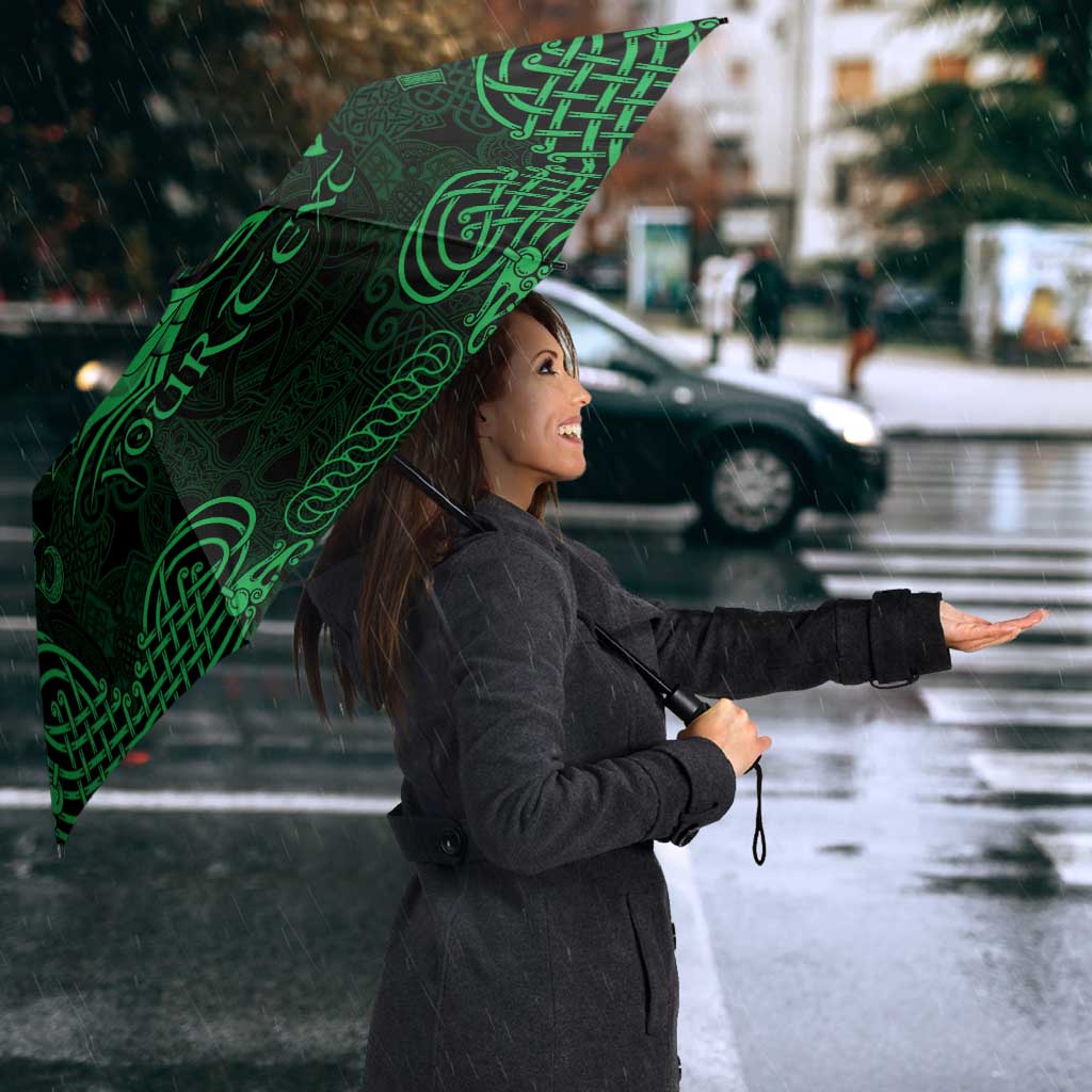 Personalized Anglesey Ynys Mon Umbrella Green Standing Stone Celtic-inspired - Wonder Print Shop